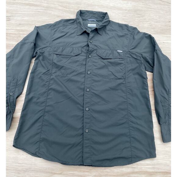 Columbia Omni-Shade Fishing/Hiking Button Front Shirt Men's Green Olive‎ Size L - Picture 2 of 7